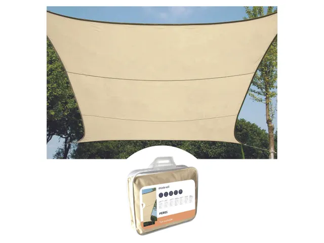 Waterdoorlatend Zonnezeil Vierkant 3.6x3.6m Champagne