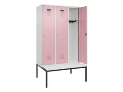 locker met bank,HxBxD 2120x1200x815mm,3vak,vak B 400mm,cilinderslot