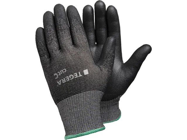 Tegera 455 snijbestendige handschoenen, PU gecoat, zwart, maat 8, per