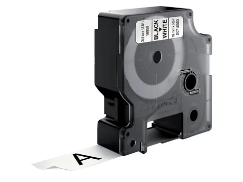 Labeltape Dymo 16954 D1 S718050 19mmx3.5m nylon zwart op wit