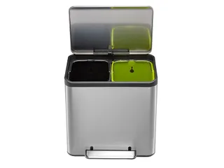Afvalbak EKO EcoCasa Recycler pedaalemmer 15+15 liter RVS - 2