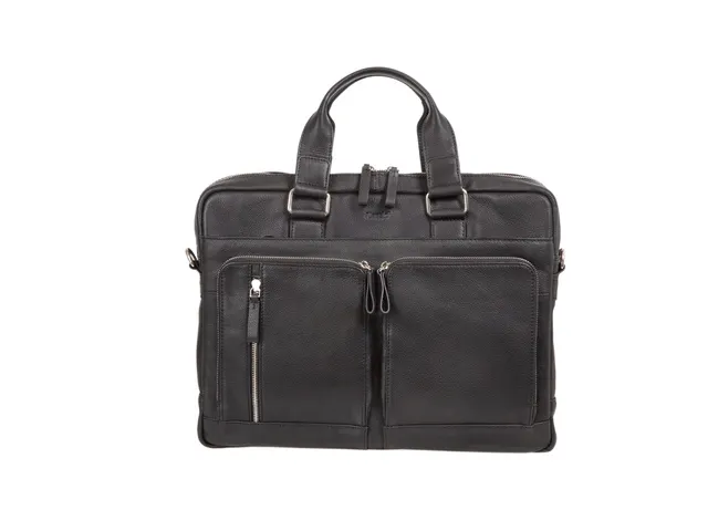 Laptop aktetas Alassio CAMPO. Zwart leer.