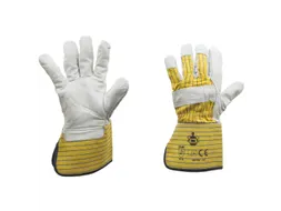 My-T-Gear mechanische lederen handschoenen, blauw/geel/grijs, maat 10,