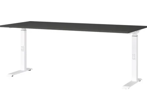 In hoogte verstelbaar bureau,HxBxD 680-910x1800x800mm,blad grafiet