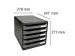 OUTLET Ladenbox A4+ Big-box Plus Classic 5 Laden Zwart Grijs