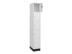lockerkast,HxBxD 1950x300x500mm,1x5vakken,vak B 300mm,cil.-slot,sokkel