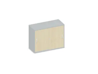 Schuifdeurkast 770x1000x430mm Romp Lichtgrijs Decor Front Esdoorn - 1