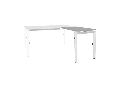 Bureau Linesto N3 aanbouwtafel 80x60cm lichtgrijs 25mm wit