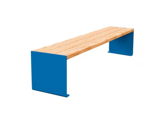 Banc d'extérieur L1800mm 3 lattes chêne clair/RAL5010