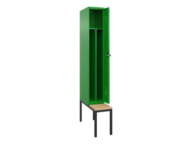 locker met bank,voor scheiding van kleding,HxBxD 2120x300x815mm,1vak