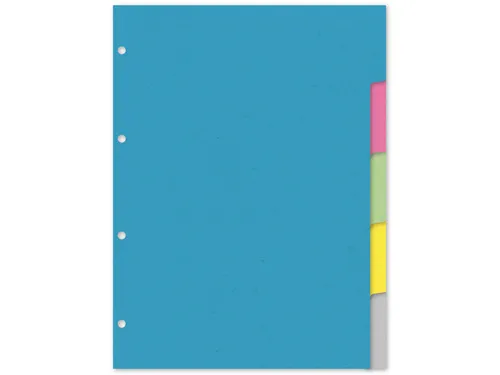 Tabblad Kangaro A4 blanco karton 220gr assorti 4-gaats 5-delig