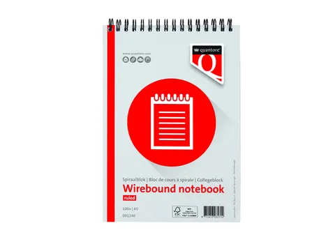 Spiraalblok Quantore A5 lijn spiraal 100vel 70 Gram