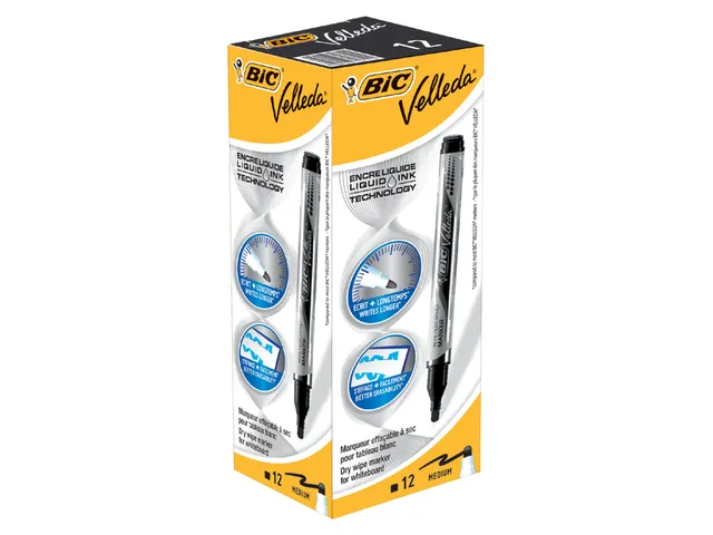 Viltstift Bic Velleda liquid whiteboard rond medium zwart