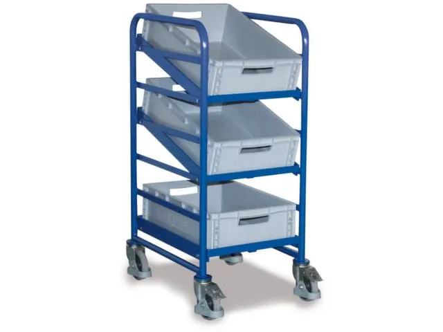 Etagewagen 200kg Met 3 Eurobakken 1125x520x665mm Ral5010