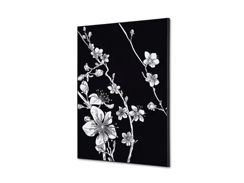 Wanddecoratie Textiel Set A2 Japanse Bloesem Zwart