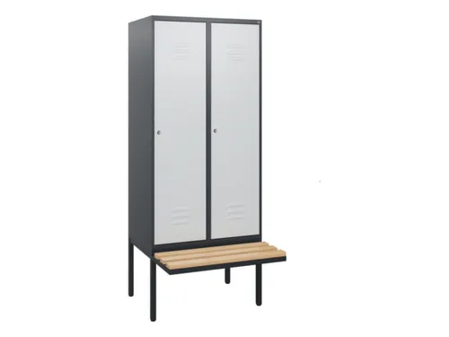 locker met bank,HxBxD 1950x800x815mm,2vak,vak B 400mm,cil.-slot