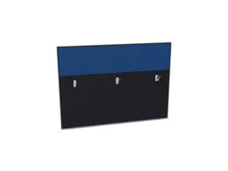 baliepaneel,v. bureau,aanbouw achter,B 1600mm,CC-zwart,BN6016-blauw