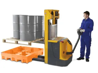 PE-opvangbak,v. 4x200l vat,opvangvol. 255l,HxBxD 275x1235x1235mm - 2