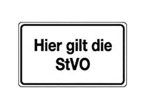 parkeerplaatsbord,symbool/tekst: ""Hier geldt de StVO"",aluminium