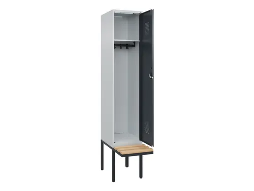 locker met bank,HxBxD 2120x400x815mm,1vak,vak B 400mm,cilinderslot