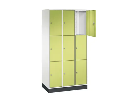 lockerkast,HxBxD 1950x920x500mm,3x3vakken,cil.-slot,sokkel