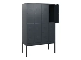 dubbeldekse locker,HxBxD 1950x1200x500mm,4x2vak.,vak B 300mm,cil.-slot - 2