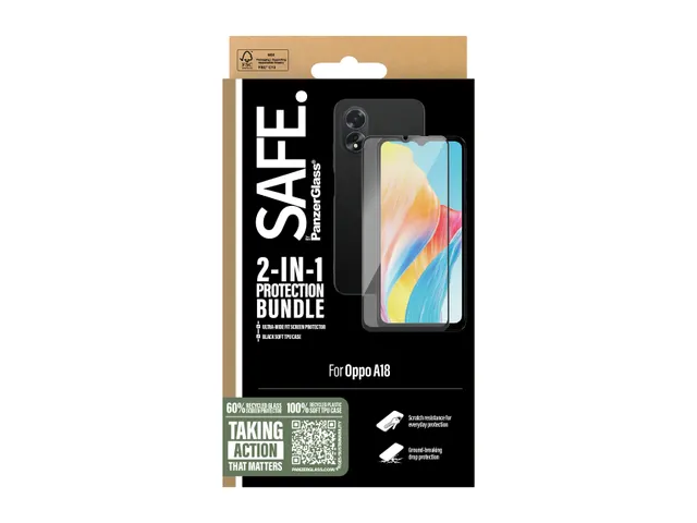 PanzerGlass SAFE. by 2-in-1 Bundle Oppo A18, OPPO, OPPO - A18, Drog