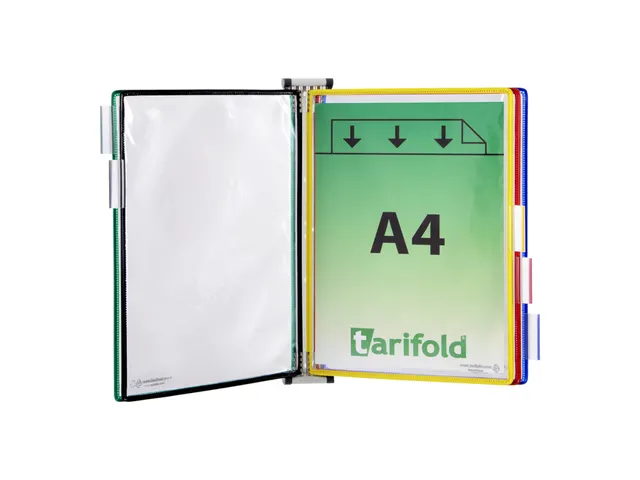 Zichtpanelensysteem wand Tarifold metaal A4 5 tassen assorti