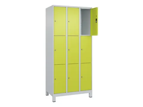 lockerkast,HxBxD 1950x900x500mm,3x3vakken,vak B 300mm,cil.-slot,voeten