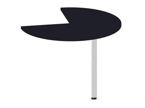 aanbouwtafel,i.h.v.,HxØ 720-840x1000mm,driekwartrond,CC-zwart