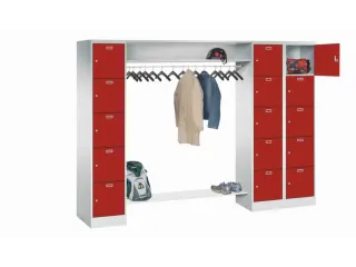 personeelsgarderobe cil.slot 1950x2550x500mm 3x5 vakken 400mm RAL3000 - 1