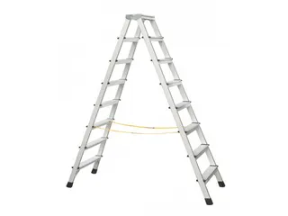staande trap NL beide zijden 2x8treden aluminium gegroefd balk L 2 17m - 1