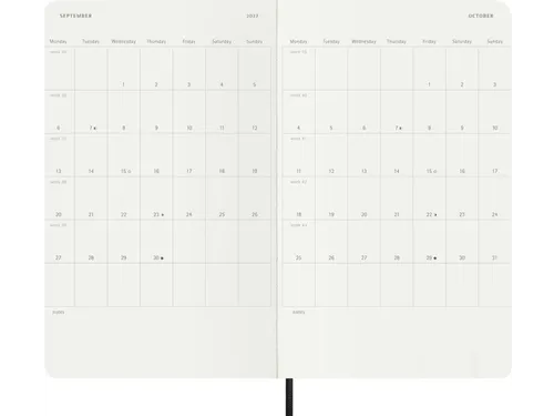 Agenda 2027 Moleskine 12M Planner Weekly 7dag/1pagina large sc black