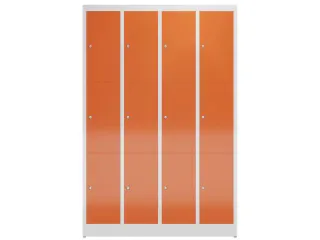Lockerkast 1800x1185x500mm 4x3 vakken cilinderslot, sokkel, RAL3000 - 2