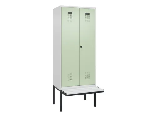 locker met bank,voor scheiding van kleding,HxBxD 2120x800x815mm,2vak