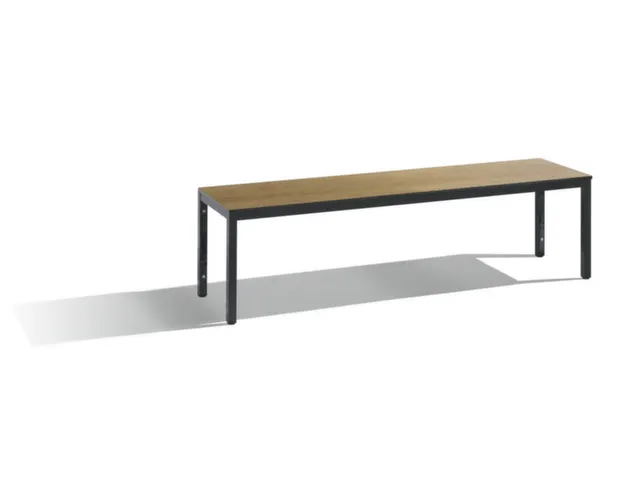 omkleedbank,HxLxD 438x1500x353mm,HPL eiken-sereno,frame staal RAL7021