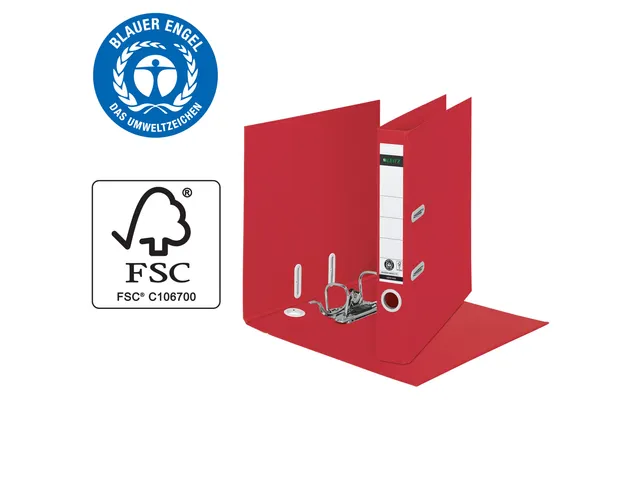 Leitz 180° Recycle Ordner A4 55mm Karton Rood