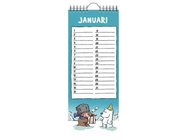 Calendrier anniversaire Lannoo Ritstier 130x325mm