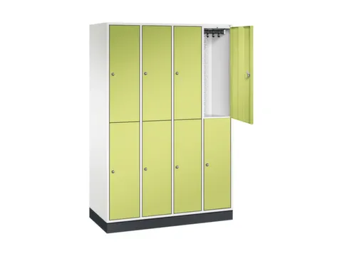 Dubbeldekse garderobekast,HxBxD 1950x1220x500mm,4x2vak.,vak B 260mm