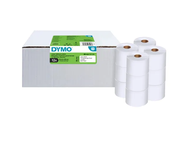 Etiket Dymo LabelWriter adressering 36x89mm 12 rollen á 260 stuks wit