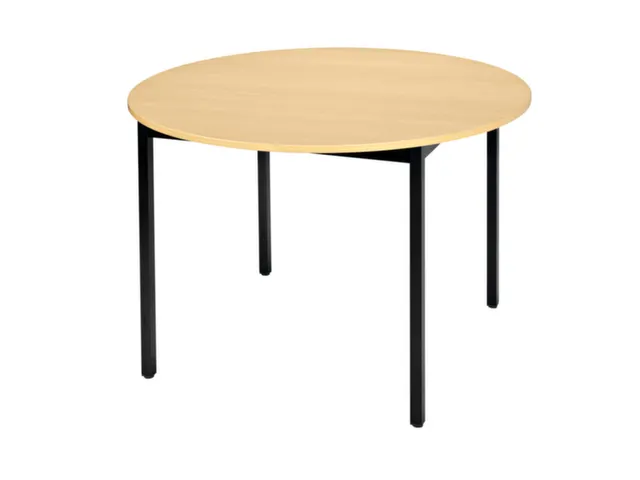 Tafel Rond 110 Cm Frame Zwart Blad Beuken