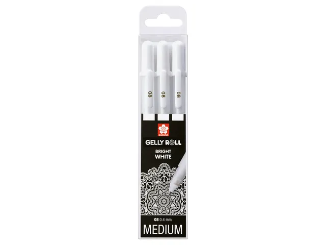 Gelschrijver Sakura Gelly Roll Classic 08 set à 3 stuks wit