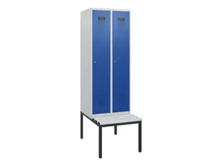 locker met bank,HxBxD 1950x600x815mm,2vak,vak B 300mm,cilinderslot - 2