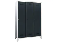 lockerkast,HxBxD 1850x1200x500mm,3vak,RAL7035,front RAL7035