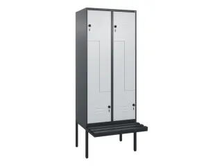 Z-garderobekast,HxBxD 2120x800x815mm,4vak,vak B 400mm,draaigrendel - 1
