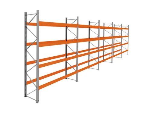 palletstelling,basis+4xaanbouw,HxBxD 4620x18600x1100mm,vakl. 3400kg