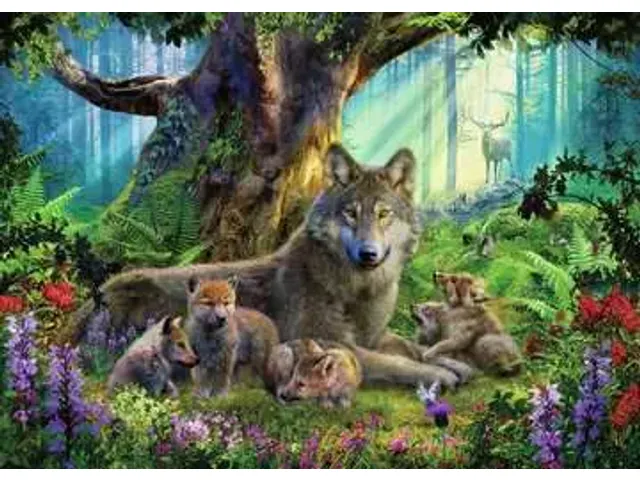 Puzzel Familie Wolf In Het Bos Legpuzzel 1000 Stukjes