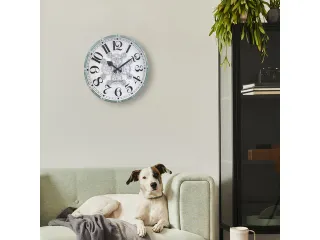 Witte Gear Klok - Grote Wandklok - 50cm - Bewegende tandwielen - "Henr - 5