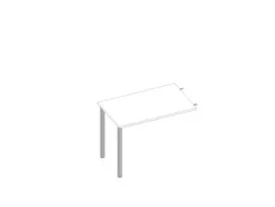 aanbouwtafel,i.h.v.,v. 4voeten,HxBxD 680-760x1000x600mm,blad wit