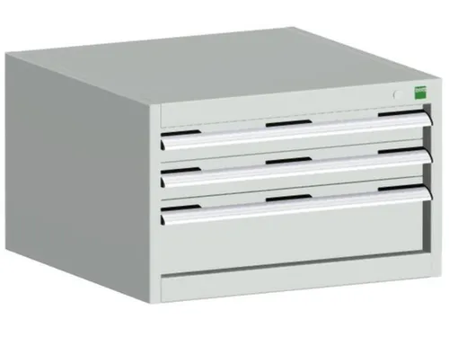 ladekast HxBxD 400x650x650mm 3laden RAL7035